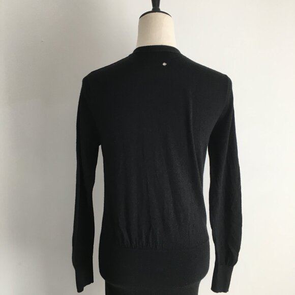 SANDRO Paris Long Sleeve Black 100% Merino Wool Knit Midi-Long Sweater Dress - Picture 11 of 14